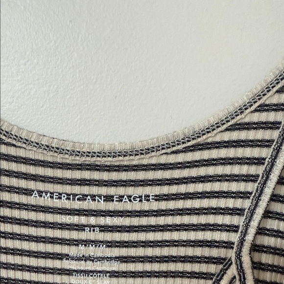 American Eagle Outfitters Black and White Striped Camisole - Picture 2 of 2